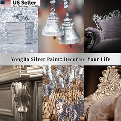 YongBo Metallic Silver Acrylic 3.38 Fl Oz (Pack of 1), 100ml Paint