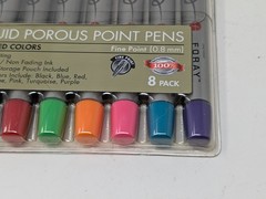 Set of 2 FORAY® Liquid Porous Point Pens 0.8 mm Fine Point Silver Barrel (57)