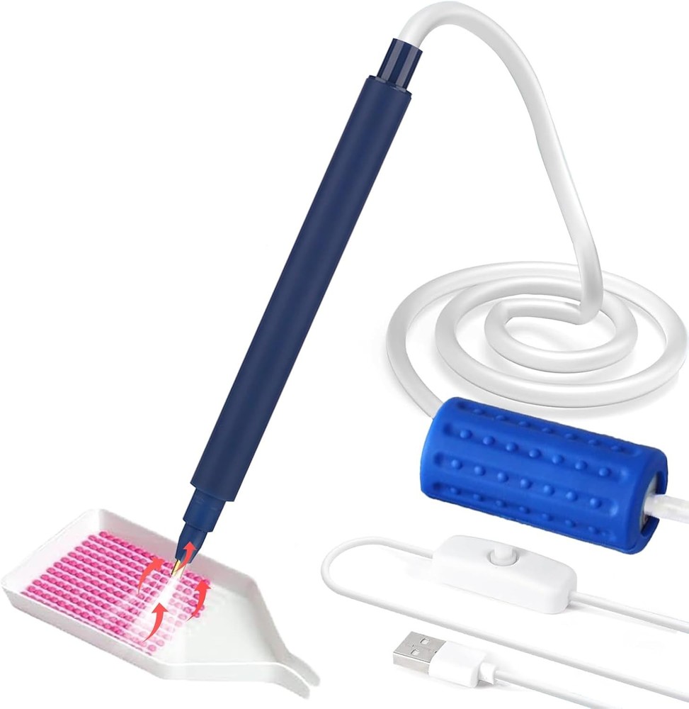 Electric Vacuum Diamond Painting Pen Kit Drill Pick Up Tool w Tray Tube USB Powe