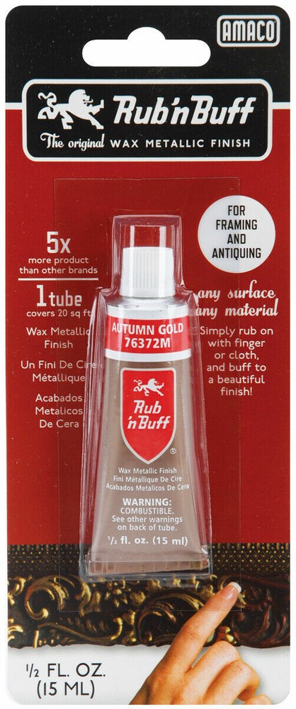 Amaco Rub ‘n Buff Metallic Wax Finish .5oz-Autumn Gold