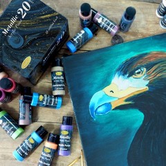 Metallic Acrylic Paint Set of 20 Colors,Professional Grade Metallic Paints with