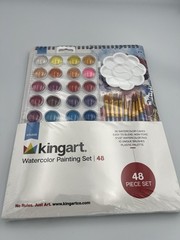 Kingart® Studio Watercolor Pan 36 Colors Sturdy Palette Brushes Watercolor Pad