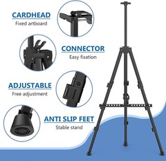 4 PACK Portable Easel Art Painting Display Stand Tripod Height Adjustable Black