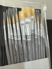 Artsmith Bristle Synthetic 12pc Brush Set Watercolor Acrylic Or Tempera New