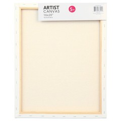 Studio Stretched Canvas 100% Cotton Acid-Free White 16×20 Inches 5-Pack Academic
