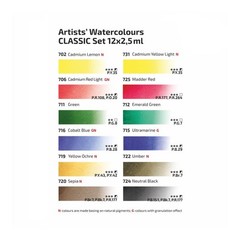 Rosa Gallery Professional Watercolor Paint Set, 12 Water Colors of 2.5 ml, Hi…