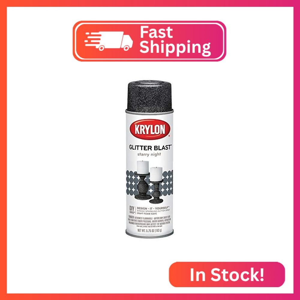 Krylon K03805A00 Glitter Blast Glitter Spray Paint for Craft Projects, Starry Ni