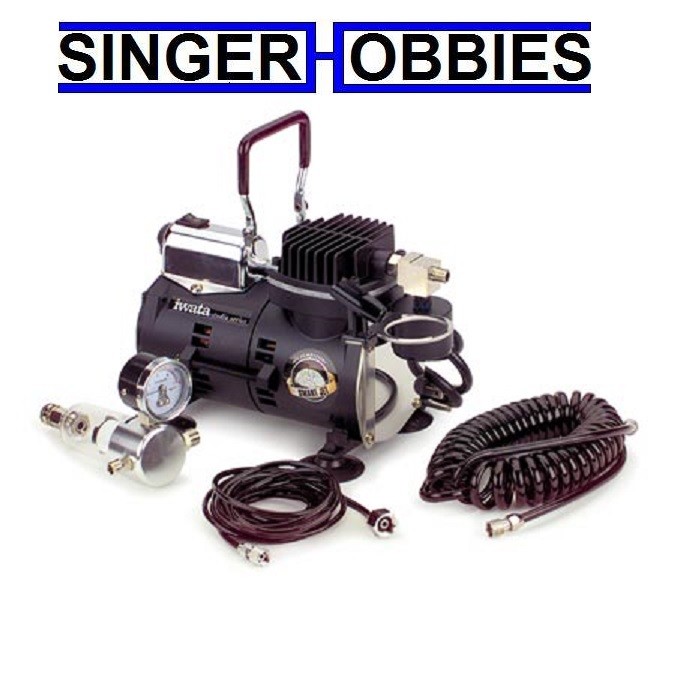 Iwata Airbrushes Smart Jet oil-less piston air Compressor w/ Hoses IWAIS850 HH