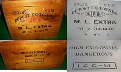 2 side A3 A4 Old Vintage Dupont Explosives Crate Dangerous Airbrush Stencil Army