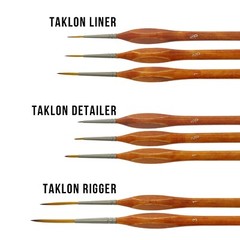 U.S. Art Supply 8 Piece Taklon Detail and Liner Artist Brush Set with Wood Co…