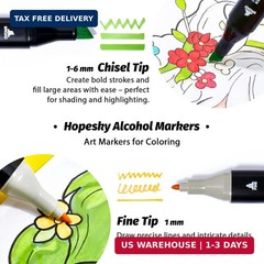 168 Colors Alcohol Markers Set Dual Tip Fine & Chisel Professional Art Marker…