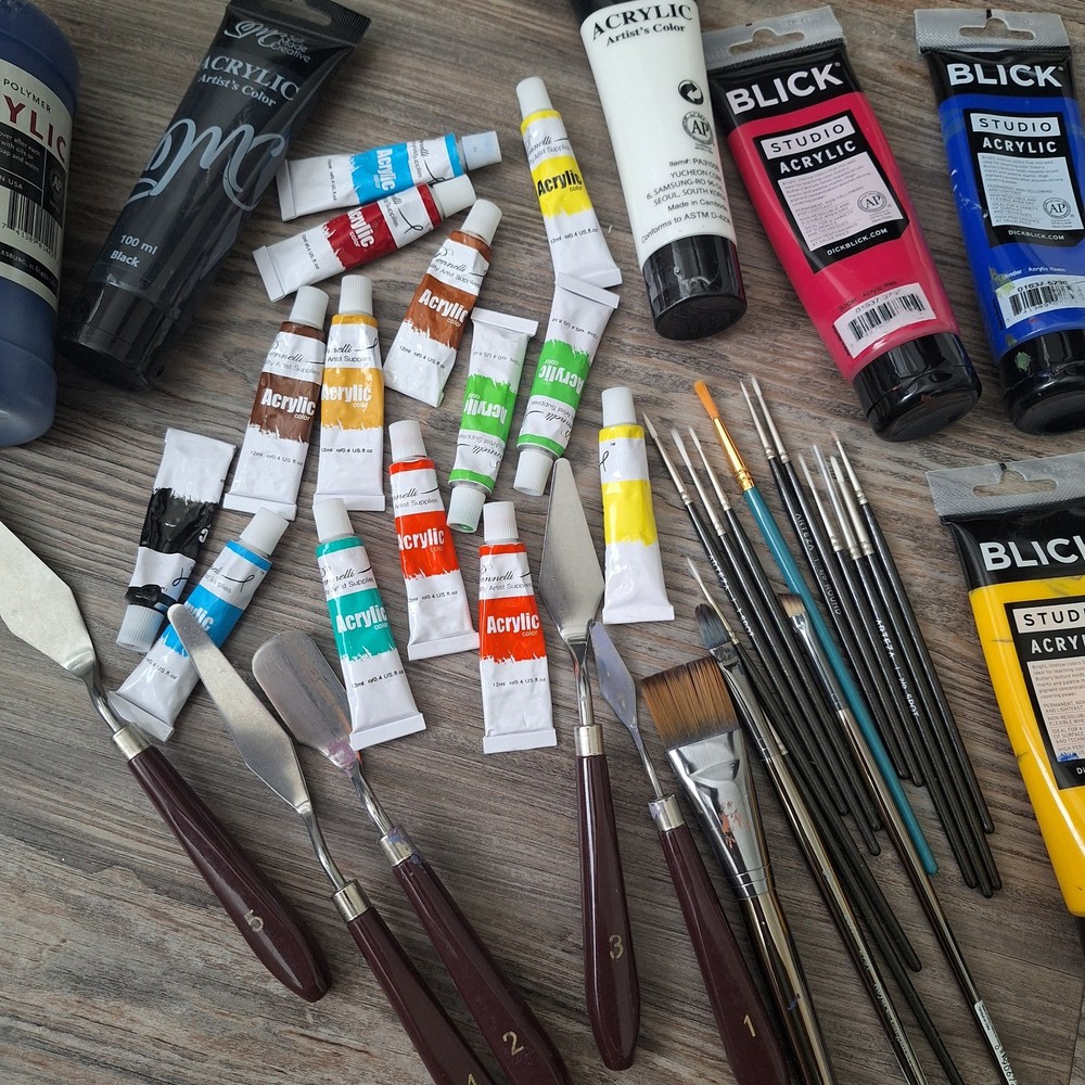 Acrylic Paint Mixed Tubes Lot Multiple Colors Extras