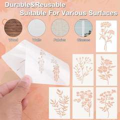 Flower Stencils for Painting Reusable 42pcs Wall Art Crafts Leaf Templates for
