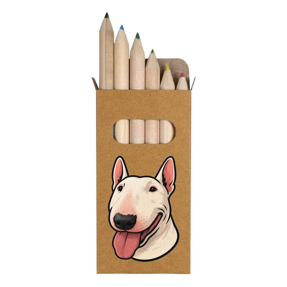 6 x ‘Bull Terrier Portrait’ Short Colour Pencils (PE00084718)