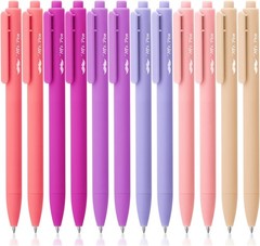 Retractable Gel Pens 12 Pack Black Ink Fine Point 0.5mm Smooth Writing