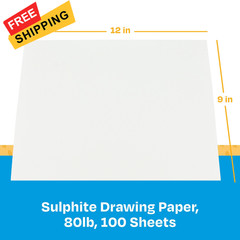 Sax Pen and Ink Sulphite Drawing Paper, 80 lb, 9 x 12 9 x 12 Inches, White