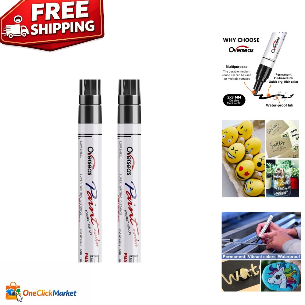 Quality Permanent Black Paint Pens – Quick Drying for Multiple Surfaces