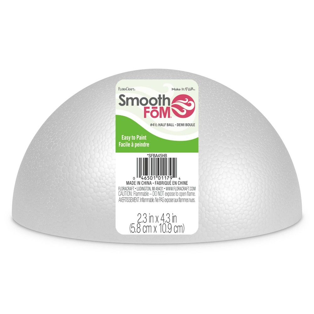 FloraCraft SmoothFoM Sculpture White 4.5 x 4.5 x 2.25 Easy Paint Durable Foam
