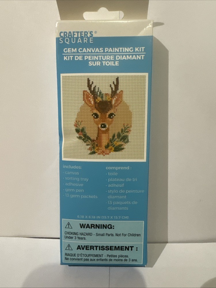 Crafter’s Square Gem Canvas Painting Kit/Deer