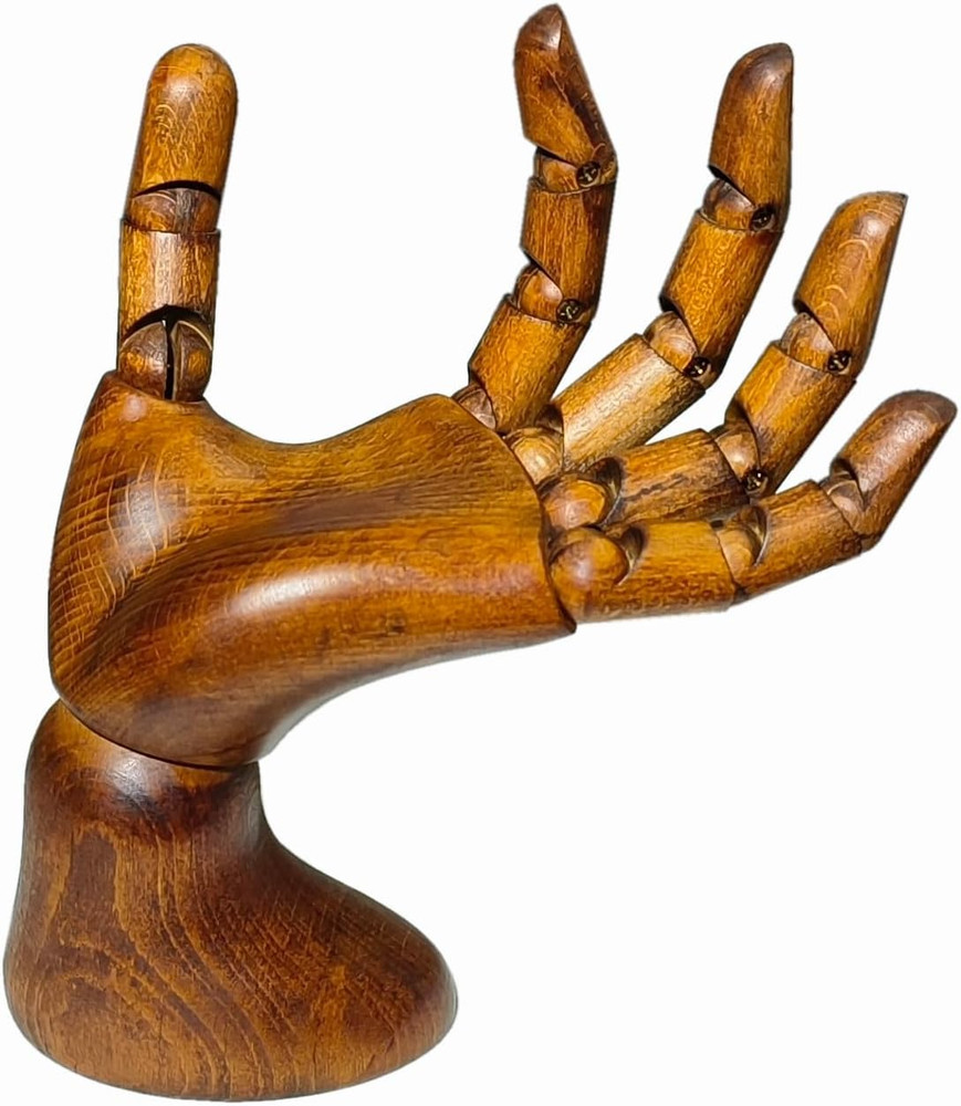 Wooden Hand,Wooden Mannequin,Antique Finish Wood Hand,Hand Model for Drawing,Mal