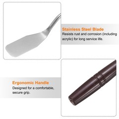 4pcs Painting Palette Knife 6.5″ Flat Head Stainless Steel Blade, Red