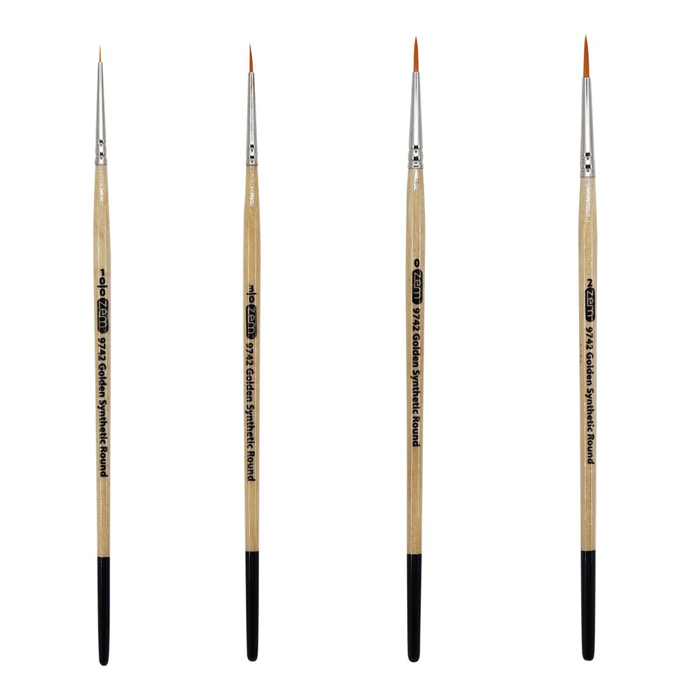 AS-4 Student Golden Synthetics Detail Brush Set 4 pcs