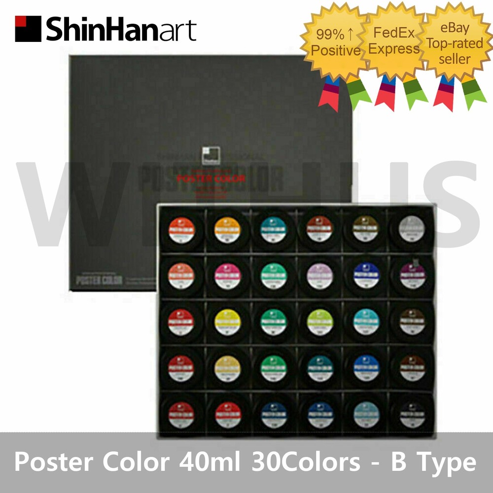 ShinHan art Professional Poster Color Paint Set 30 Colors 40ml Jar A Type
