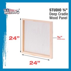 24″ x 24″ Studio 3/4″ Profile Depth Artist Wood Pouring Panel Boards Pack of 2
