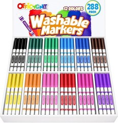 Officygnet 288 Count Washable Markers Bulk Coloring Markers for Kids Thin Marker