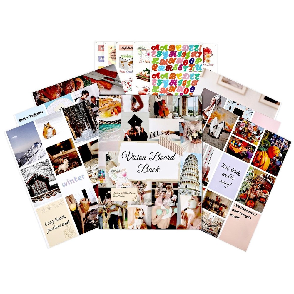 Vision Board Kit 1400+ Pieces Magazines Pictures Quotes Positive Affirmations