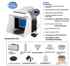 AC100-240V 25W Spray Gun Spray Booth Foldable Paint Sprayer Exhaust Filter