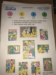 1983 Barbie Color By Number, 8 picture 2 posters, Whitman, One Picture Used