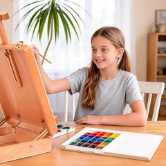 Wooden Art Easel for Painting & Sketching – Tabletop & Table Top Easel with Stor