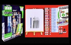32pc Deluxe Complete Acrylic Painting Gift Set:Easel,canvas,paint,brushes & More