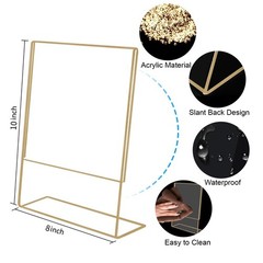 8×10 Gold Picture Frames, Clear Frameless Picture Frames, 6 Pack Acrylic Self…