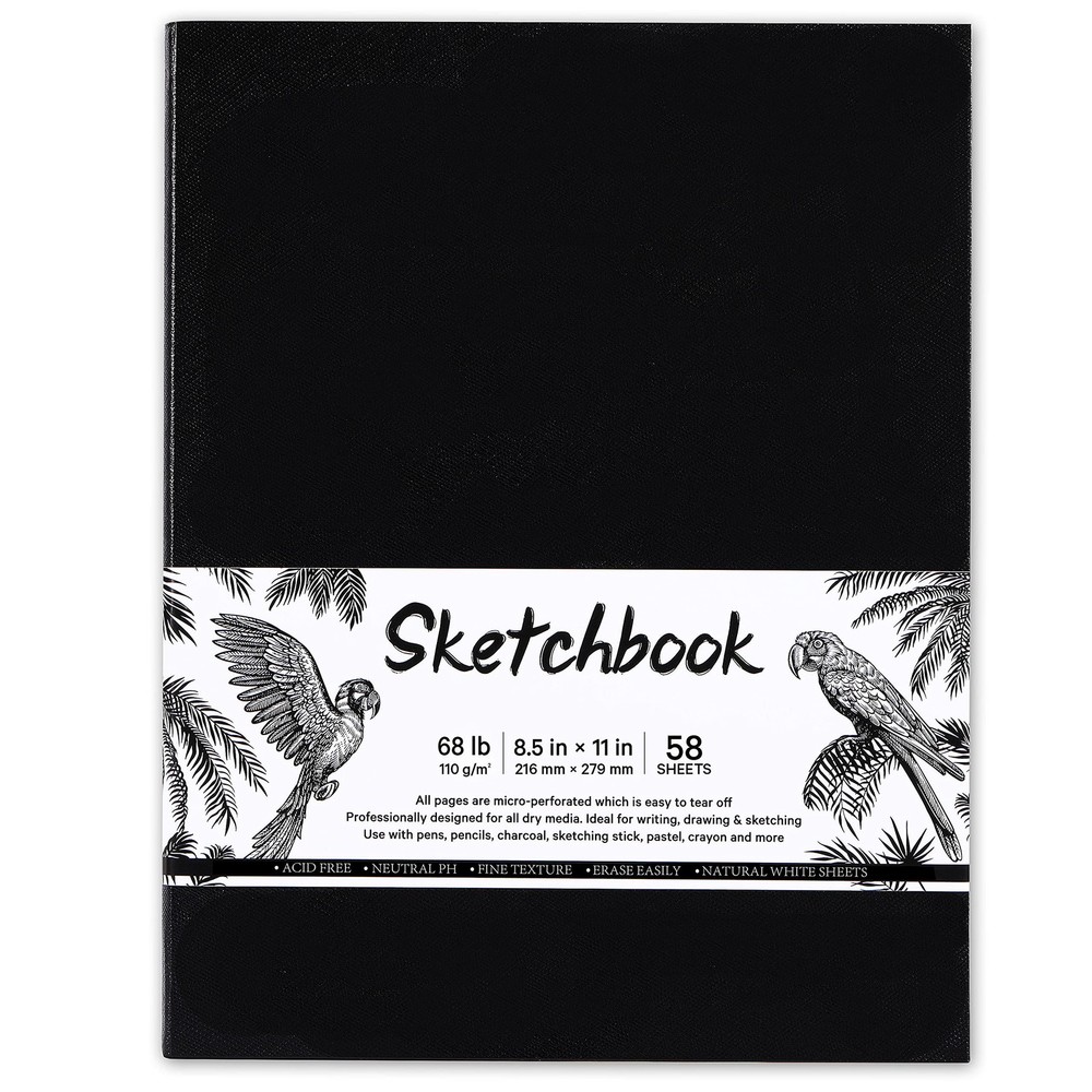 Sketchbook – Hardcover Sketch Pad, 8.5″ x 11″, Durable Book Black-A