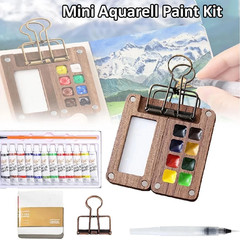 Pocket Artist Watercolour Mini Wooden Paint Set Travel Gift for Artists Students