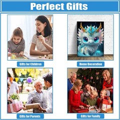 Cartoon Diamond Painting Kits for Adults,5D Dragon Diamond Art Kits for Beginner