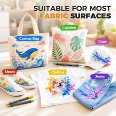 36 Colors Dual Tip Acrylic Paint Markers, Fabric Decorating Kits Water-Based…
