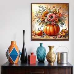 Fall Pumpkin,Sunflower Butterfly Paint by Numbers Kit for Adults, DIY Paint by m