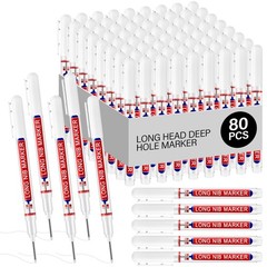80Pcs Waterproof Deep Hole Marker Pens for Woodworking, Carpentry & Construction