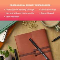 SAKURA Pigma Professional Brush Pens – Archival Black Ink 3 Set,