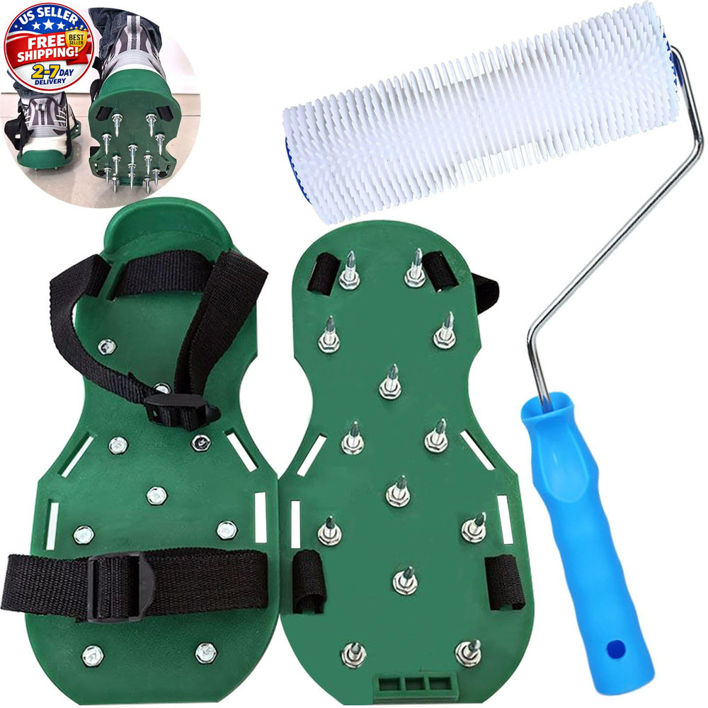 9 Inch Screed Spiked Roller Self Leveling Concrete Epoxy Green