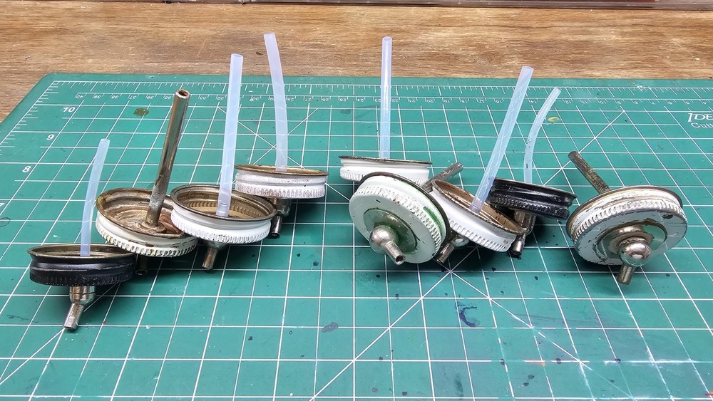 Paasche Airbrush Bottle Siphon Lids Lot Of 9