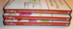 Lot of 3) CRAFTSY DVDs ~ Realistic Watercolors, Simple & Stunning, Sketching etc