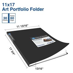 Art Portfolios 11″X17″, Large Portfolio Folder with 30 Pockets 60 Pages, 11 X 17