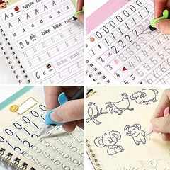 Sank Magic Practice Copybook, (4 BOOK + 10 REFILL+ 2 Pen +2 Grip) Number Tracing