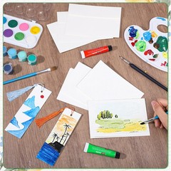 200 PCS Watercolor Bookmark Making Kit Blank Tassels PVC Protectors Cards