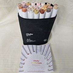 Ohuhu Art Marker Set 24 Assorted Multicolor in Black Zip Carry Case
