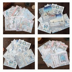 33Sheets Vintage Scrapbook Material Large Paper Set 7.9×7.9Inch Decorative…